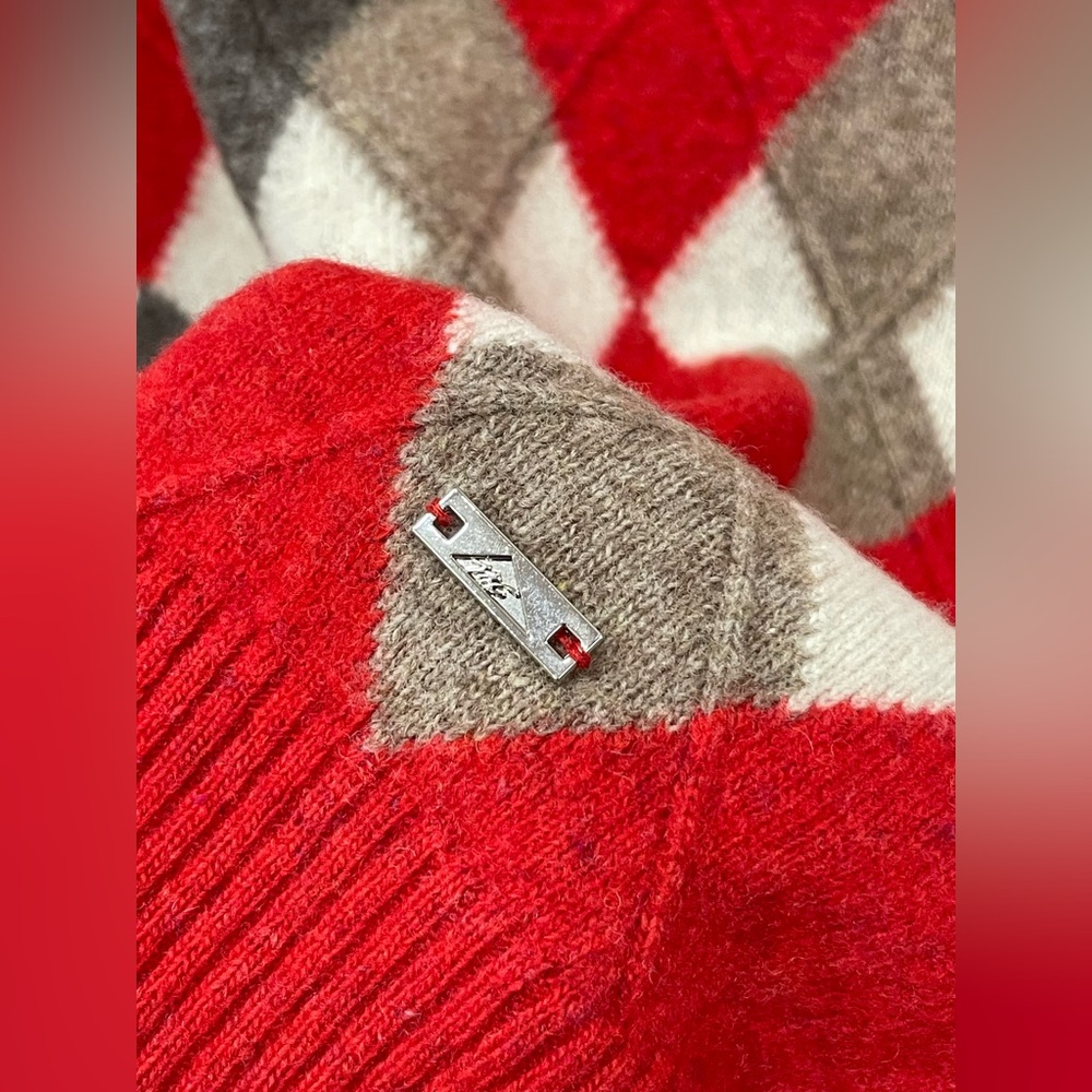 Vintage Monte Carlo Lambswool Argyle Vest, Size 42 (See Measurements)